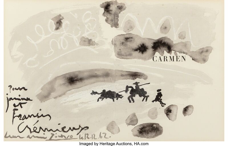 Pablo Picasso, ‘Scène de Tauromachie’, 1962, Other, Ink, wash and chalk on paper, Heritage Auctions