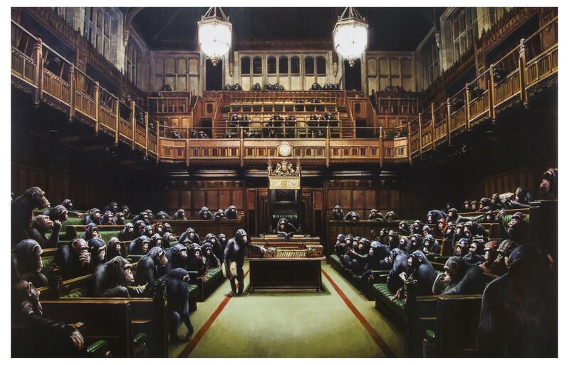 Banksy, ‘Monkey Parliament’, 2009, Print, Offset lithograph printed in colours on thin wove, Forum Auctions
