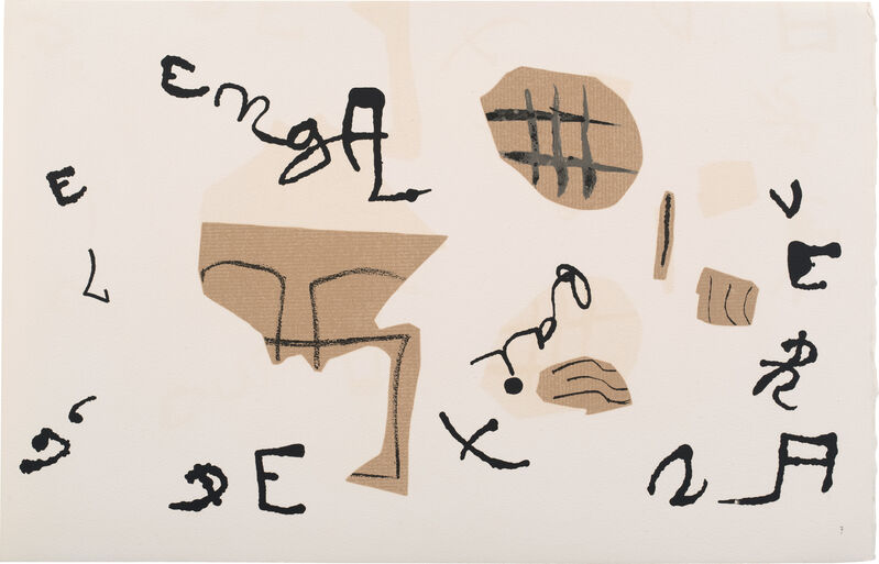 Joan Miró, ‘L'Enfance d'Ubu (Ubu's Childhood): 10 plates (M. 998-9; 1006; 1014; 1019-20, see C. 204)’, 1975, Books and Portfolios, Ten lithographs in colors, on Arches paper, with full margins, with justification, all contained in the original beige linen-covered portfolio with one of the unsigned lithographs mounted to the front (as issued)., Phillips