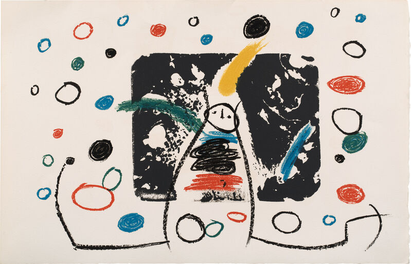 Joan Miró, ‘L'Enfance d'Ubu (Ubu's Childhood): 10 plates (M. 998-9; 1006; 1014; 1019-20, see C. 204)’, 1975, Books and Portfolios, Ten lithographs in colors, on Arches paper, with full margins, with justification, all contained in the original beige linen-covered portfolio with one of the unsigned lithographs mounted to the front (as issued)., Phillips