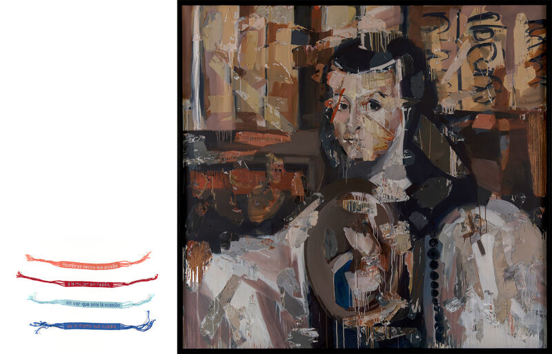 Eşref Yıldırım, ‘Juana Inés’, 2020, Painting, Mixed media on canvas, embroidered rope, Zilberman Gallery