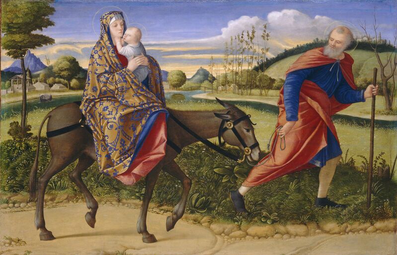 Vittore Carpaccio, ‘The Flight into Egypt’, ca. 1515, Painting, Oil on panel, National Gallery of Art, Washington, D.C.
