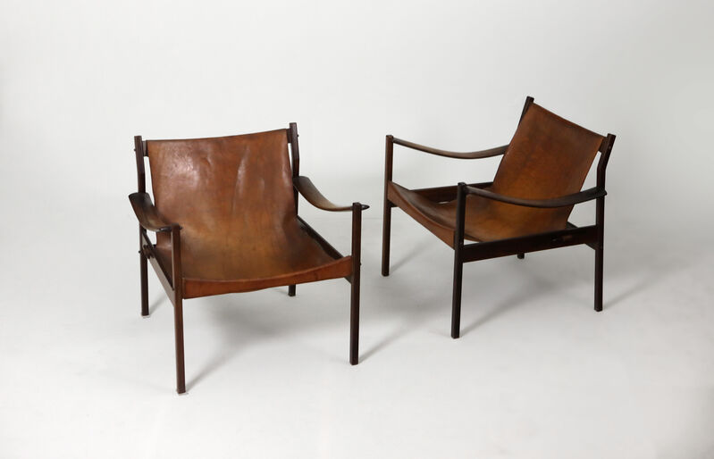 Jorge Zalszupin, ‘Pair of Model 720 Armchairs’, 1960s, Design/Decorative Art, Solid wood (Caviúna) and sole leather (original of the period), Mercado Moderno