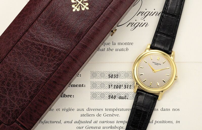 Patek Philippe, ‘A fine and attractive yellow gold wristwatch with certificate of origin and presentation box’, 1995, Fashion Design and Wearable Art, 18K yellow gold, Phillips