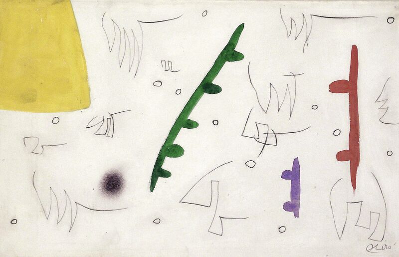 Joan Miró, ‘Oiseaux dans un paysage (W7804)’, 1976, Drawing, Collage or other Work on Paper, Crayon, aquarelle et pastel sur papier, Galerie Ernst Hilger 