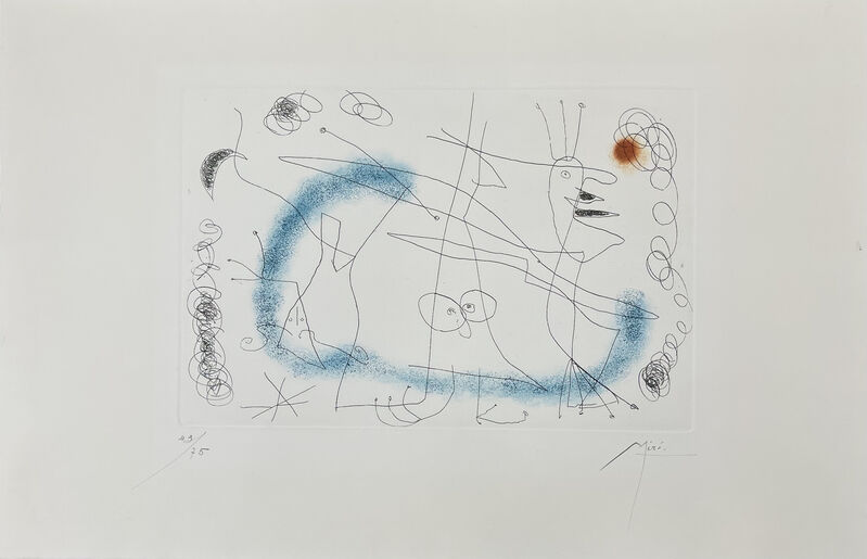 Joan Miró, ‘Strip-tease in blue’, 1959, Print, Etching, Galleri MDA
