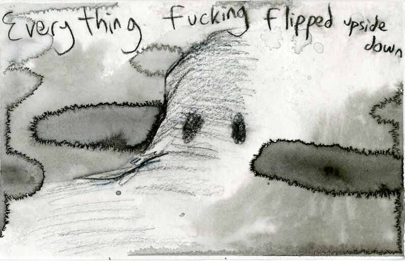 Jim Holyoak, ‘Everything Fucking Flipped’, year unknown, Drawing, Collage or other Work on Paper, India ink, bG Gallery