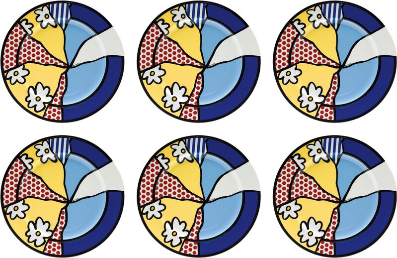Roy Lichtenstein, ‘Water Lillies’, 1990, Print, Six porcelain plates glazed in colours, Phillips