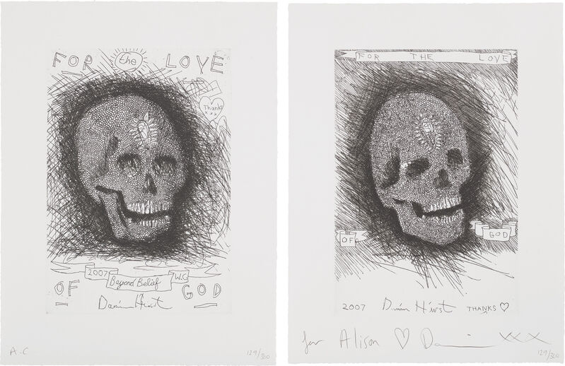 Damien Hirst, ‘For the Love of God, Beyond Belief’, 38899, Print, The pair of etchings, on wove paper, with full margins., Phillips