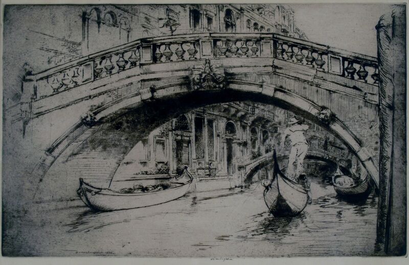 Donald Shaw MacLaughlan, ‘Under Formosa's Bridge, Venice’, 1922, Print, Etching, Private Collection, NY