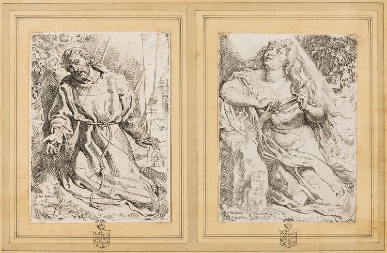 Willem Buytewech, ‘St. Francis Receiving the Stigmata; Mary Magdalene Penitent’, circa 1615-1625, Print, Two works after Rubens, etchings, Forum Auctions