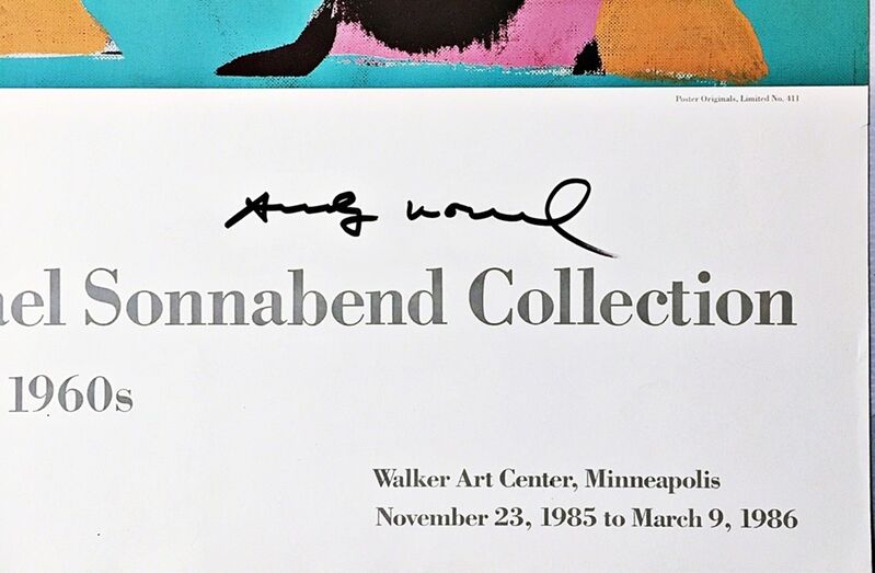 Andy Warhol, ‘Ileana and Michael Sonnabend Collection (Hand Signed)’, 1985, Posters, Offset lithograph poster. hand signed by andy warhol. unframed., Alpha 137 Gallery Gallery Auction
