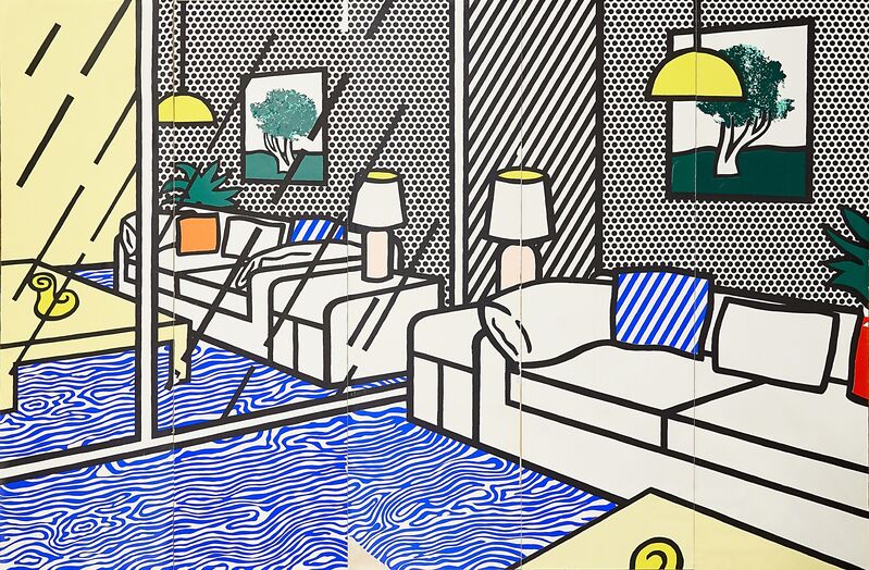 Roy Lichtenstein, ‘Wallpaper with Blue Floor Interior’, 1992, Print, Screenprint in colors (5 panels mounted to Plexiglas), Rago/Wright/LAMA
