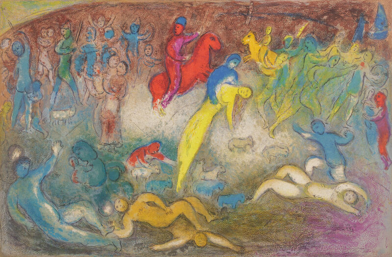Marc Chagall, ‘Enlevement de Chloe from Daphnis et Chloe’, 1961, Print, Color lithograph, Hindman