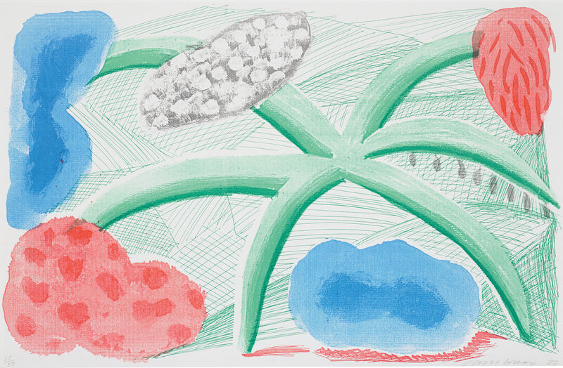 David Hockney, ‘Landscape with a Plant (M.C.A.T. 293)’, 1986, Print, Home-made print executed on an office colour copy machine, on Arches Text paper, the full sheet., Phillips