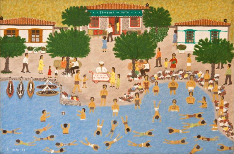 Giorgos Rigas, ‘Summer at Seaside’, 1990, Painting, Oil on linen, C. Grimaldis Gallery