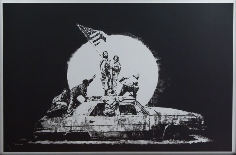 Banksy, ‘Silver Flag’, 2006, Print, Screenprint on silver paper, Julien's Auctions