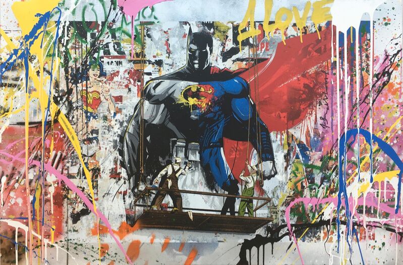Mr. Brainwash, ‘Batman vs Superman’, 2016, Painting, Silkscreen, mixed media, Adamar Fine Arts