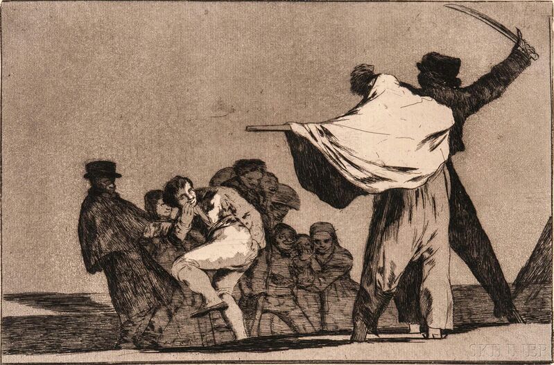 Francisco de Goya, ‘Disparate Conocido (Que Guerraro)’, Drawing, Collage or other Work on Paper, Etching with aquatint on paper, Skinner