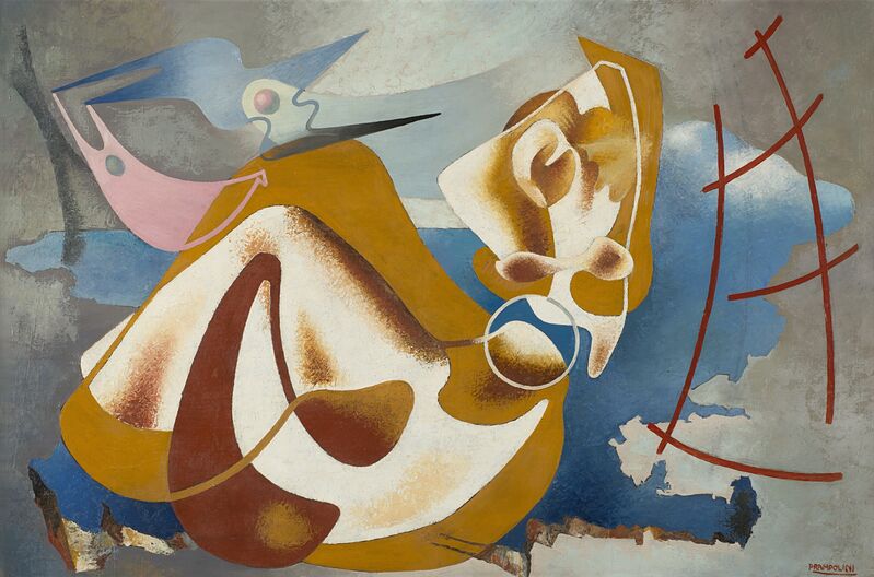 Enrico Prampolini, ‘La Sezione d’Oro - Paesaggio femminile di un’attrice (Carmen Boni)’, 1930, Painting, Oil on canvas, Il Ponte