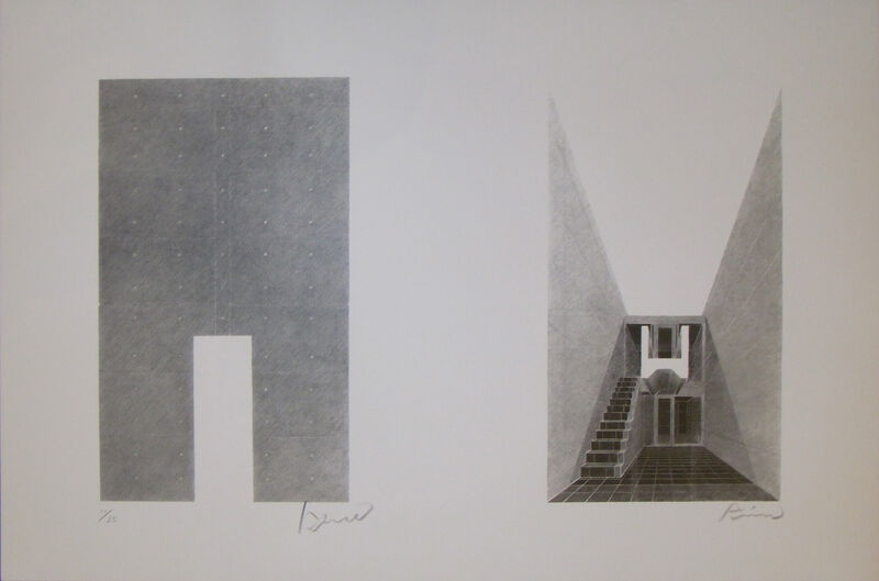 Tadao Ando, ‘Row House of Sumiyoshi’, 1998, Print, Screenprint on Nishinouchi paper (Japanese papaer), Watanuki Ltd. / Toki-no-Wasuremono
