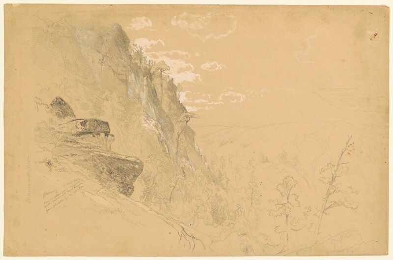 Aaron Draper Shattuck, ‘Monument Mountain’, 1862, Drawing, Collage or other Work on Paper, Graphite, heightened with white gouache, on buff wove paper, Clark Art Institute