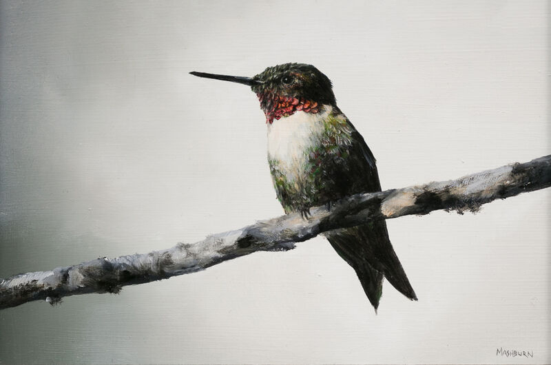 Brian Mashburn, ‘Ruby Throated Hummingbird #2’, 2020, Painting, Oil on panel, Abend Gallery
