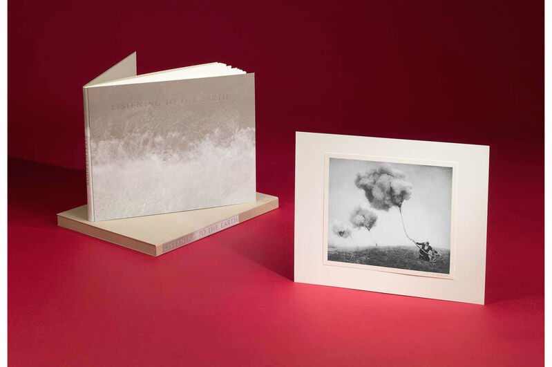 Robert and Shana ParkeHarrison, ‘Listening to the Earth’, 2003, Photography, 11 platinum prints...handmade book with pulp painting paper binding, text printed letterpress on handmade paper., 21st Editions, The Art of the Book