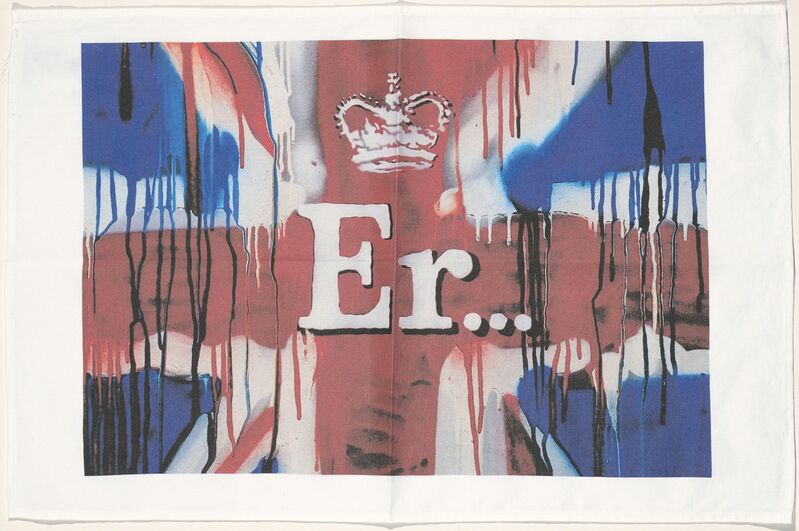 Banksy, ‘Er...(Union Jack Tea Towel)’, Print, Printed Fabric, Koller Auctions