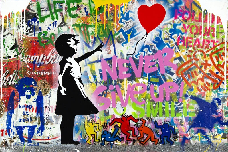 Mr. Brainwash, ‘Balloon Girl’, 2020, Drawing, Collage or other Work on Paper, Silkscreen and mixed media on paper, Galerie Michael