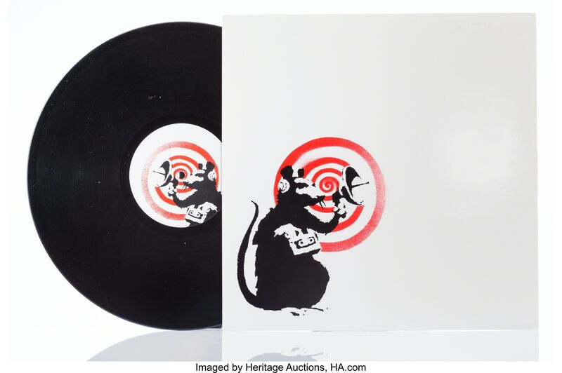 Banksy, ‘Radar Rat Dirty Funker (Red)’, 2008, Print, Screenprint in colors on record sleeve with vinyl record, Heritage Auctions