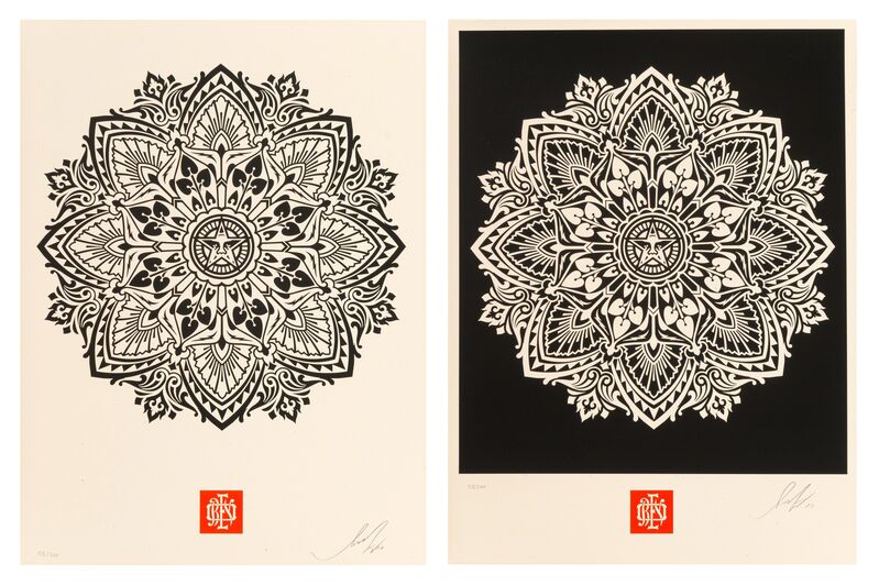Shepard Fairey, ‘Pair of Japanese Mandala Patterns’, 2010, Print, Complete set of two silkscreens with colors, Heritage Auctions