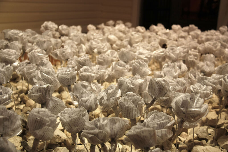 Ronald Moran, ‘Entre Las Flores’, 2006, Installation, Hand folded flowers and stones, Pan American Art Projects