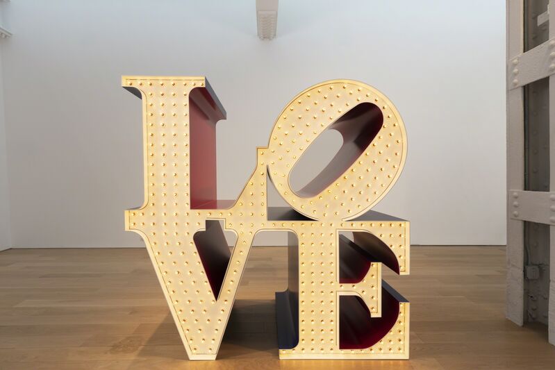 Robert Indiana, ‘Electric American Love, White Blue Red’, 2000, Sculpture, Polychrome aluminum with lights, Kasmin
