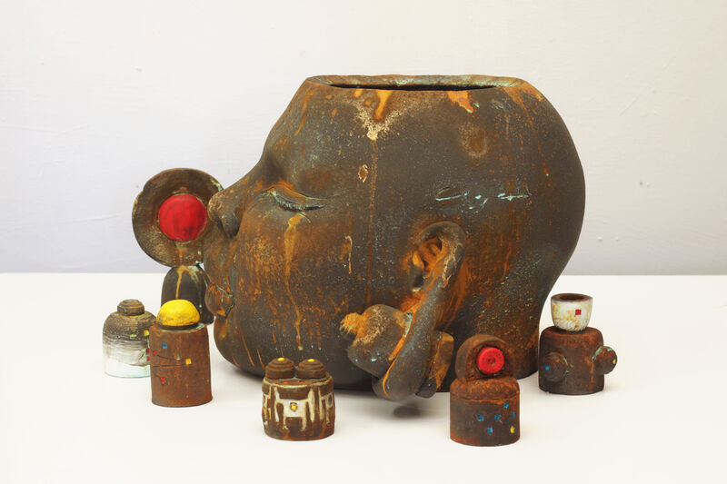 Mono Cieza, ‘El Juego de la Mecánica del Alma – Lucy y Xul’, 2020, Sculpture, Polychrome Oxid on Ceramics, Fousion Gallery