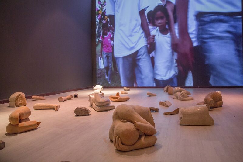 Kiri Dalena, ‘Monument for a Present Future’, 2013, Video/Film/Animation, Single-channel video and mixed media installation (wood, clay and stone), Singapore Art Museum (SAM)