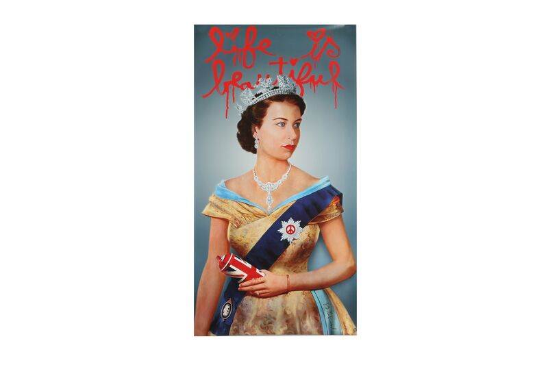 Mr. Brainwash, ‘Life is Beautiful - Queen Elizabeth II poster’, 2012, Print, Offset lithograph, Chiswick Auctions