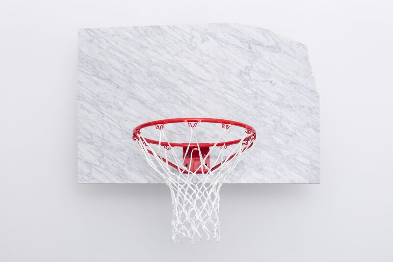 Guillermo Santomà, ‘Marble Basketball Backboard, Hoop and Ball signed by Dennis Rodman’, 2018, Design/Decorative Art, Marble, basketball hoop and basket, Etage Projects