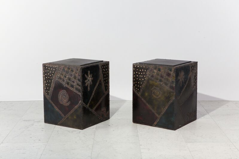 Paul Evans (1931-1987), ‘Pair of Custom Welded Steel End Tables’, 1969, Design/Decorative Art, Steel, Todd Merrill Studio
