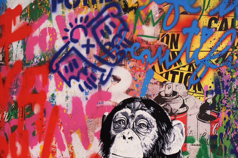 Mr. Brainwash, ‘'I Love You' Unique Painting’, 2020, Painting, Acrylic, Stencil, and Mixed Media Painting on Paper, Arton Contemporary
