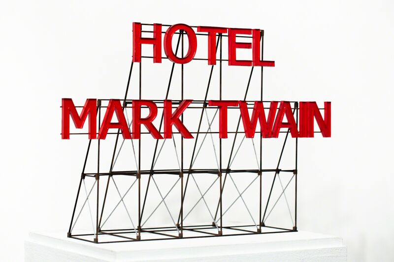 Drew Leshko, ‘Hotel Mark Twain Sign’, 2019, Sculpture, Paper, bass wood, enamel, dry pigment, Paradigm Gallery + Studio