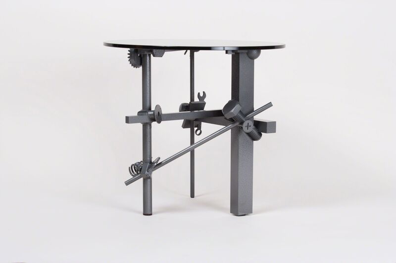 Emmett Moore, ‘"ISST" Table’, 2015, Design/Decorative Art, Maple, Steel, Nylon, Glass, Enamel, Patrick Parrish Gallery
