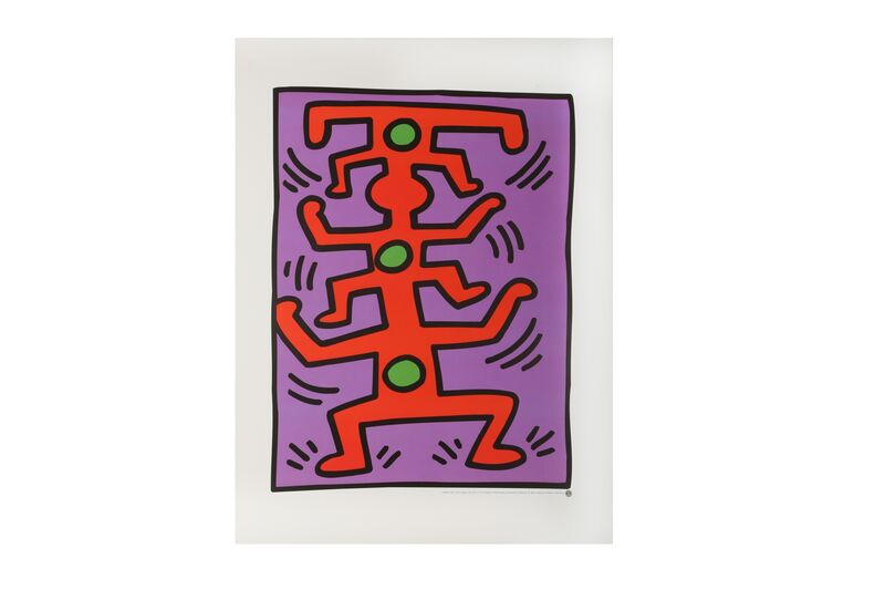 Keith Haring, ‘Totem dancing men’, 1987, Print, Silkscreen, Chiswick Auctions