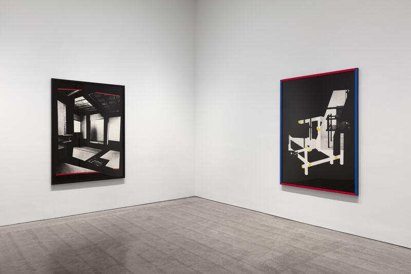 Sarah Charlesworth, ‘Rietveld Chair’, 1981, Photography, Black and white mural print, mounted with color adhesives in lacquered wood frame, Paula Cooper Gallery
