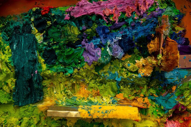 Nuno Ramos, ‘Sol a pino 01’, 2018, Painting, Encaustic, oil, cloth, plastic and metal on wood, Fortes D'Aloia & Gabriel