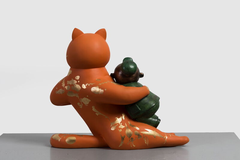 Jiang Shuo 蒋朔, ‘Orange Cat - Ocean 桔猫 – 海洋’, 2018, Sculpture, Bronze, gold leaf and lacquer 青铜，金箔，大漆, Linda Gallery