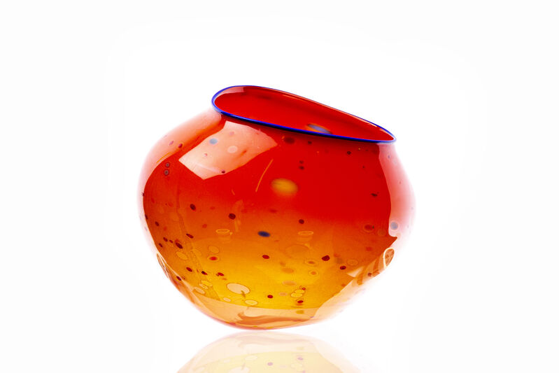 Dale Chihuly, ‘Large Basket Red with Blue Lip’, 1995, Sculpture, Glass, Modern Artifact