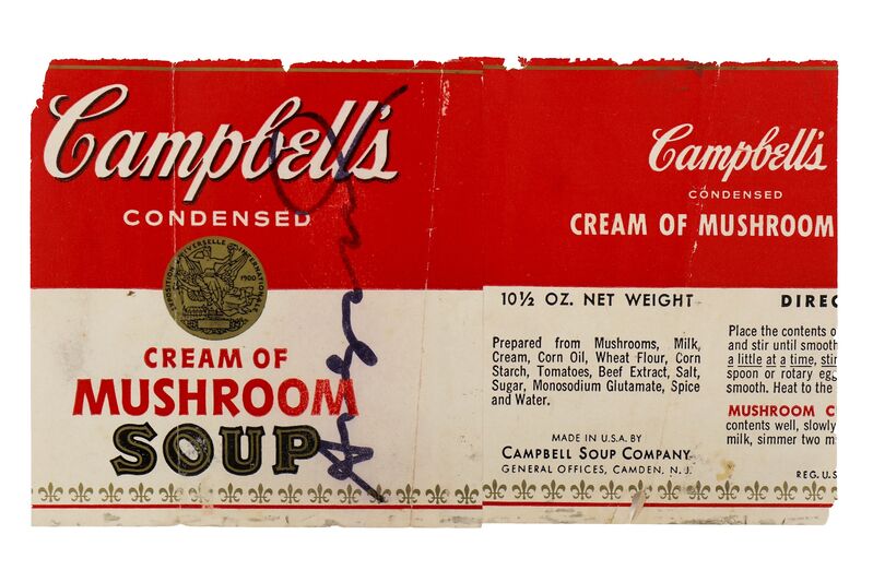 Andy Warhol, ‘Cream of Mushroom Soup Label’, Other, Campbell's soup can label, Chiswick Auctions