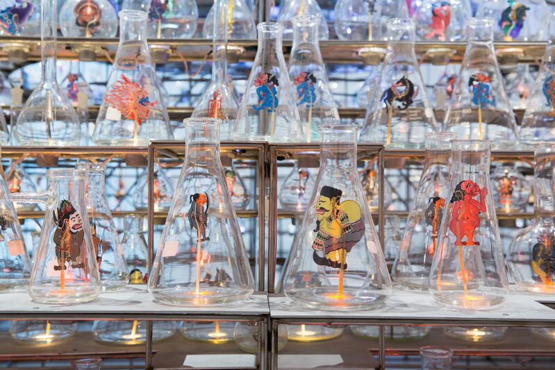 Nasirun, ‘Between Worlds’, 2013, Installation, Installation with leather puppets in glass bottles, Singapore Art Museum (SAM)