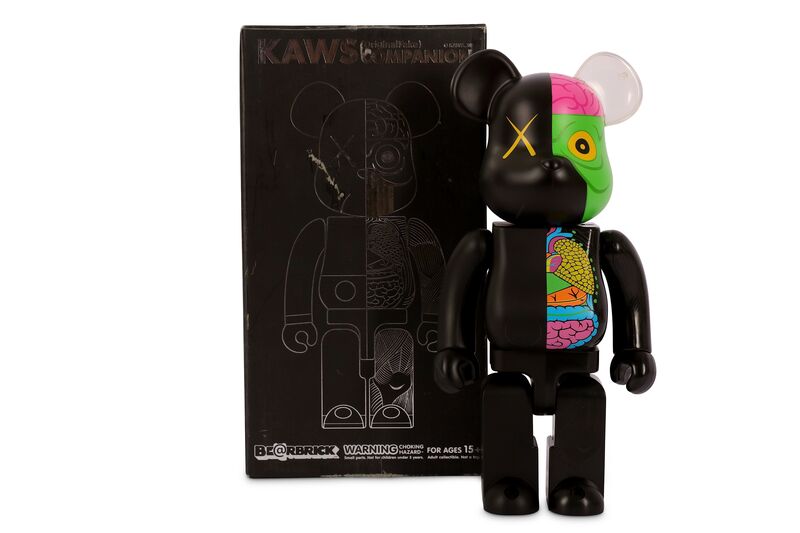 KAWS, ‘OriginalFake Dissected Bearbrick Companion 400% (Black)’, Sculpture, Painted vinyl, Chiswick Auctions